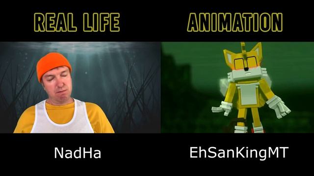 Sonic and Tails Drowning [Good Ending] Animation Comparison (Minecraft) | FNF Below The Depths