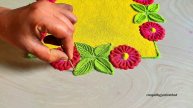#1384 Rangoli designs for Diwali   navratri rangoli design with colours