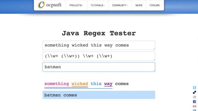 Visual Java Regex Tester | OCPsoft
