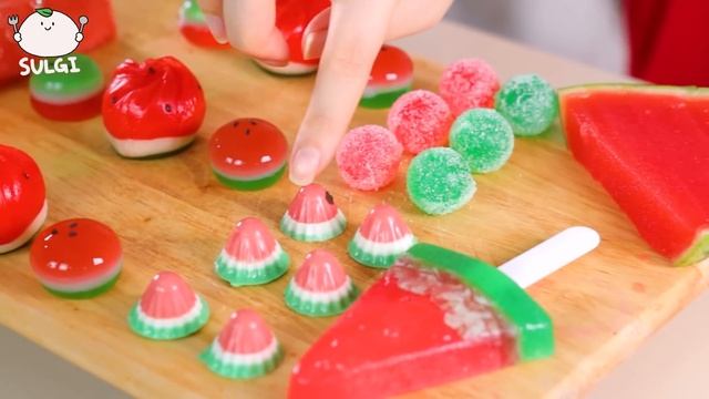 ASMR MUKBANG| 수박 디저트 아이스크림 탕후루 국수 젤리 먹방 & 레시피 DESSERT ICE CREAM MACARONS EATING