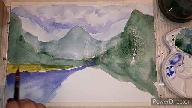 Пейзаж акварелью.Уроки акварели.