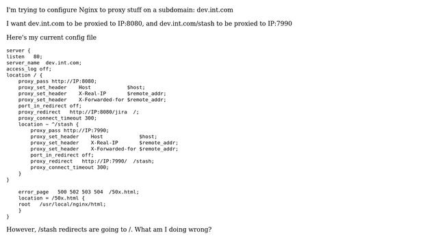 Nginx Reverse Proxy as folders