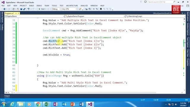 How to Add & Remove Multi Style & Multiple Rich Text in Excel Comment - EPPlus C# English PART-11(C