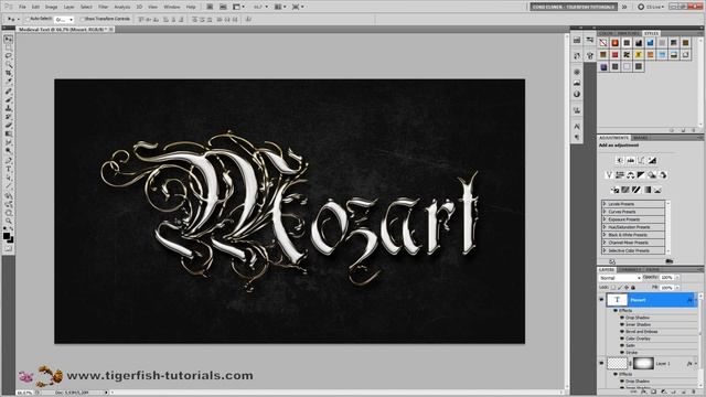 PHOTOSHOP: Create a beautiful "Medieval Metal Text" - TIGERFISH TUTORIALS - Cord Elsner