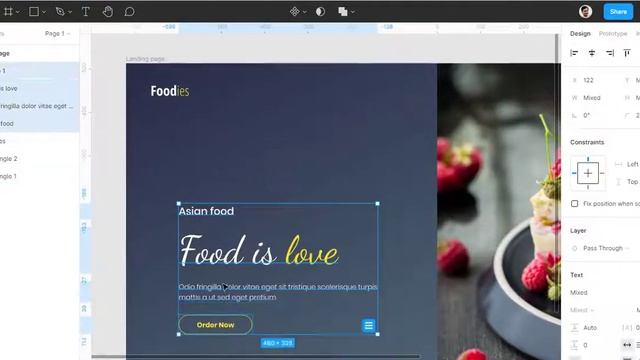 How to make food dish landing page UI Design In figma