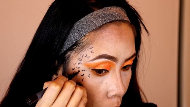 HALLOWEEN MAKEUP ORANGE LEOPARD PRINT | AnjelMae