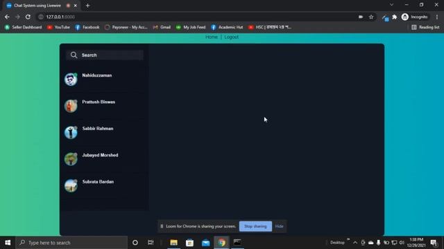 VIDEO CHAT APPLICATION USING LARAVEL & WEBRTC.