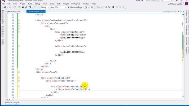 Part-1: Ecommerce website design using Bootstrap Building an Ecommerce website ASP.NET MVC