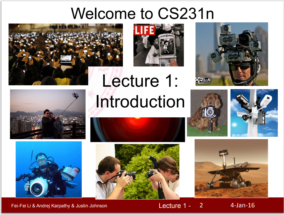 CS231n Зима 2016 Лекция 1 Введение и исторический контекст