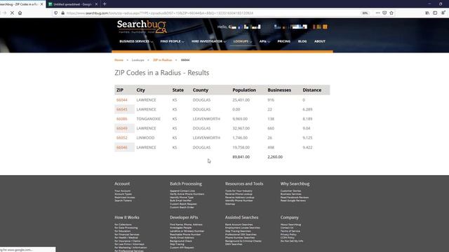 How To Save ZIP Code Reports into a Spreadsheet
