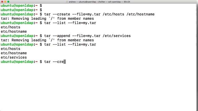 Appending and Combining Tar Archives