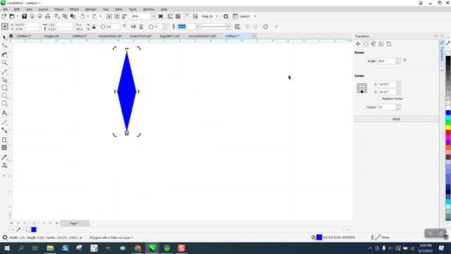 Corel Draw Tips & Tricks Transform docker Rotate using Object Origin