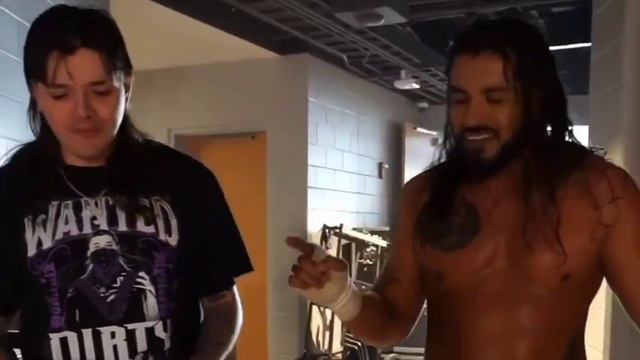 Dominik mysterio & Santos Escobar roasting rey mysterio backstage off air on WWE SMACKDOWN