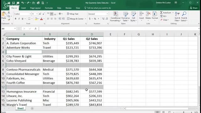 Excel Tutorial: Delete Blank Rows