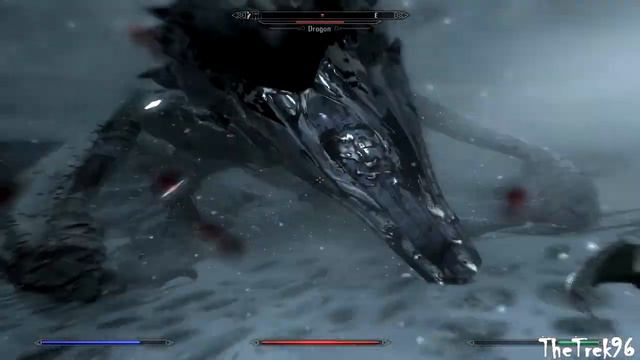 Skyrim - Dragon killing near Winterhold [PC HD]