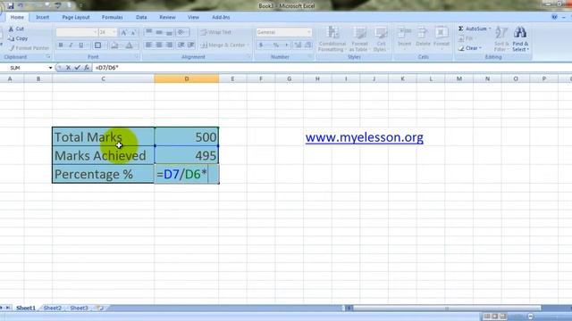 Eelesson excel-15: How to calculate percentage in Excel (english)