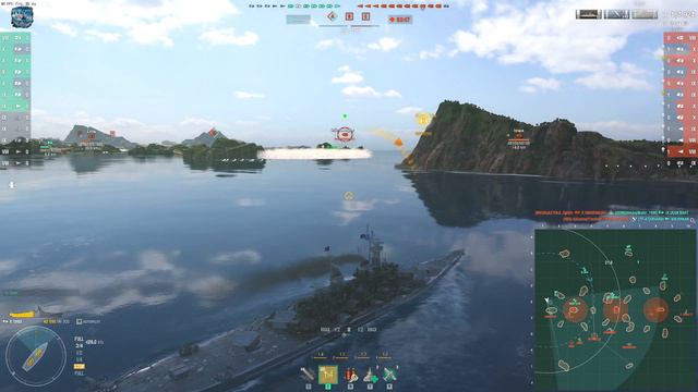 Battleship Ohio on map Loop, 342k damage - World of Warships
