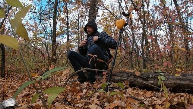Приехал в дикий лес с металоискателем на коп.  Военные находки.