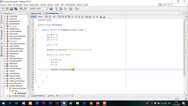 Curso de Programación en Java #10 --- Sucesión Fibonacci  con Ciclo for, ciclo while  y do while