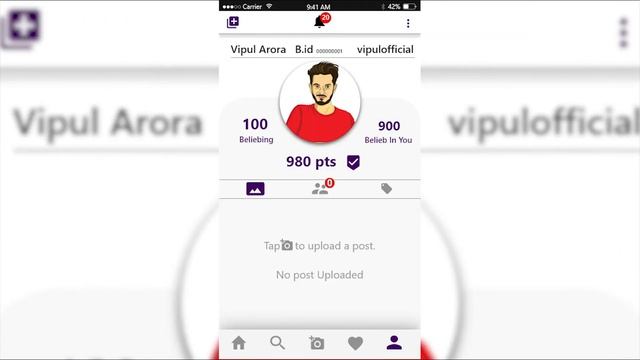 Belieber Connect Application (Adobe XD and After Effects Work)
