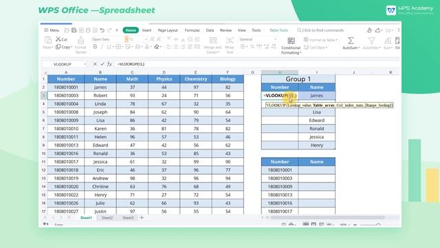 [WPS Academy] 3.1.1 Excel: How To Use The VLOOKUP Function