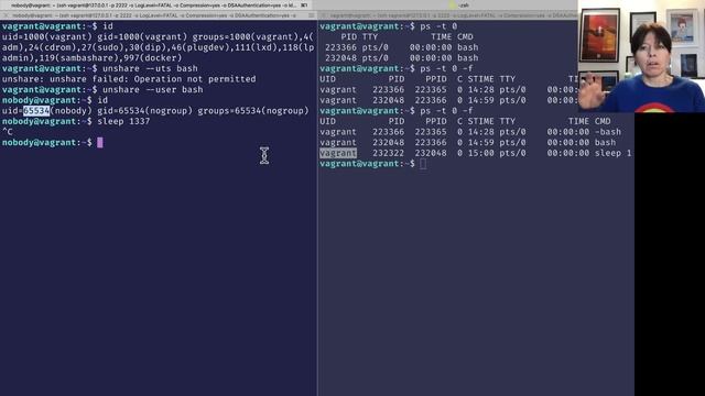 Unsharing the user namespace for rootless containers