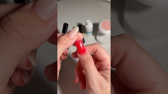36 DIY red polygel manicure