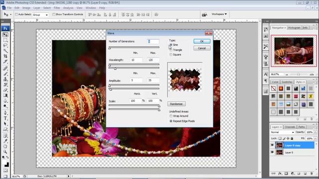 Photoshop filter, Twirl filter Photoshop, wave filter Photoshop, color halftone Photoshop tutorial