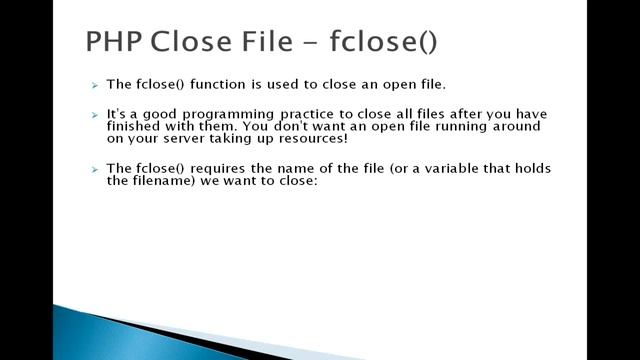 5 PHP Close File fclose