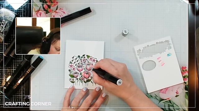 Let's Make a Fun Floral Birthday Card using the Clear Stamp and Die of the Month from Spellbinders