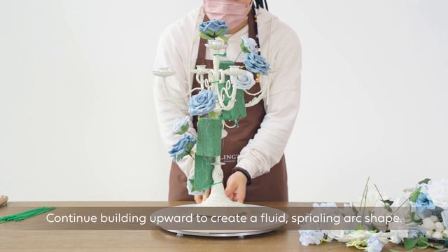 Ling's Moment | DIY Dusty Blue & Navy Elegant Floral Candelabra Arrangement