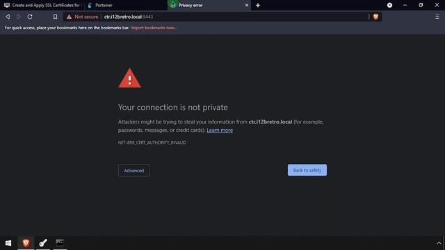 Create and Apply SSL Certificates for Portainer