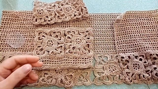 Новый процесс/ Жакет крючком/ Ажурный квадрат/ Часть 2