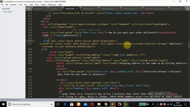 Ecommerce Website Project: Shopping Cart Checkout payment page part 3