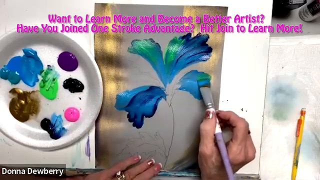 Learn to Paint One Stroke - Practice Strokes With Donna Neon Gold Flower Donna Dewberry 2024