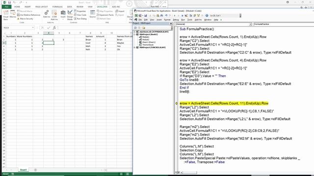 Programming in Excel Lesson 4 - Formulas