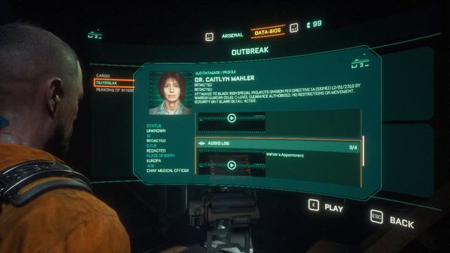 The Callisto Protocol: Chapter 2. Outbreak Caitlyn Mahler Audio Log Location 1/3