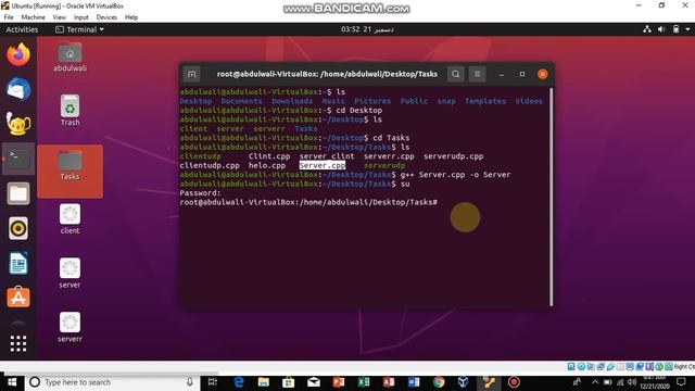 TCP client server application