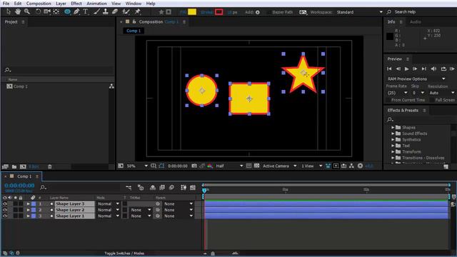 Устанавливаем якорную точку слоя Anchor Point  в After Effects.