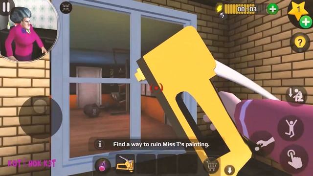 ЗЛАЯ училка МИСС ТИ СТАЛА ХУДОЖНИКОМ Учительница Scary Teacher 3D на КОТЁНОК КЭТ