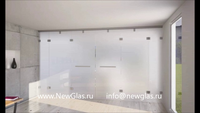 стеклянная раздвижная перегородка NewGlas