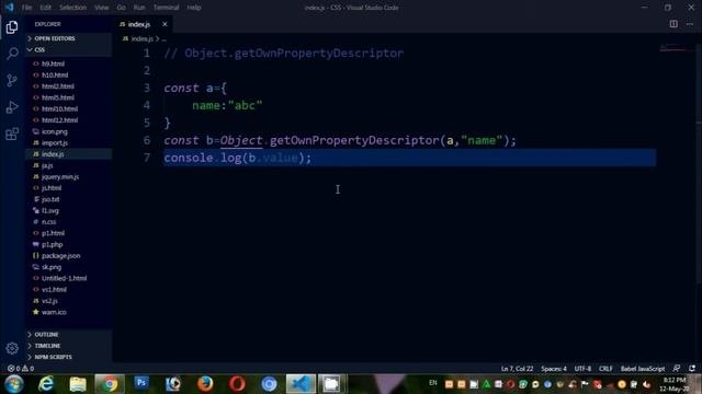ES8 ECMASCRIPT 2017 Tutorial in Tamil  Object.getOwnPropertyDescriptor in JavaScript in Tamil