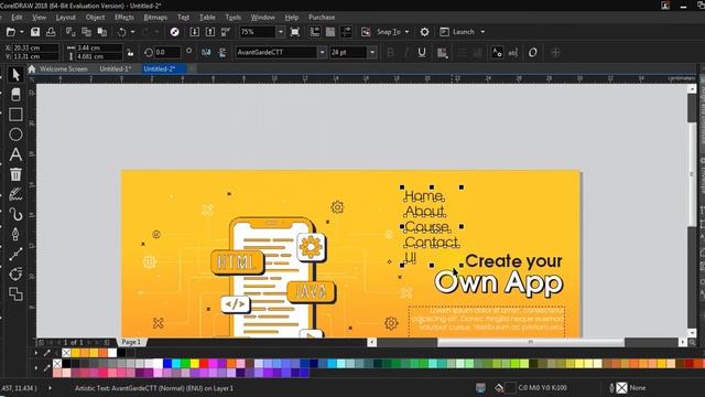 Website UI Design coreldraw 2021| Web Banner Template | Website Template