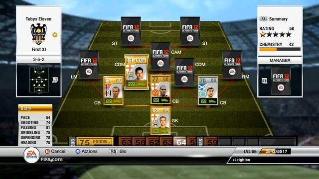 FIFA 12  Xbox 55k Challenge  Squad Builder  Team 1 of 5 10-12k