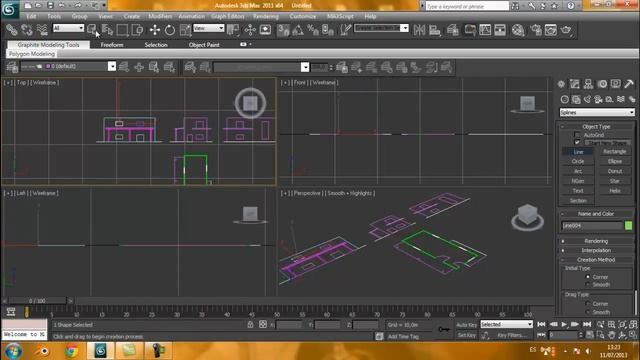 3d Max - Importar archivo de Autocad + Perforar un muro (Attach)