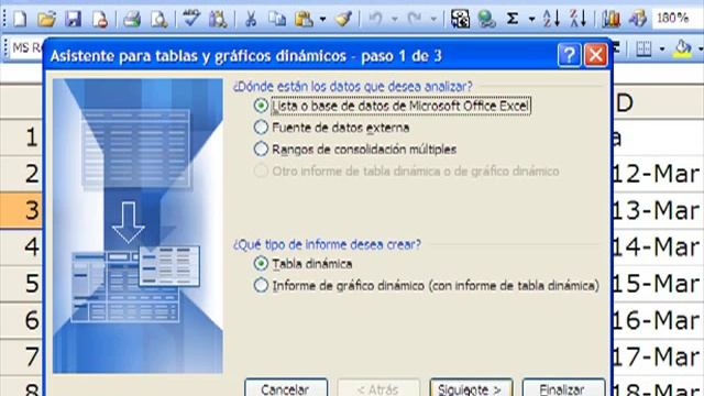 Crear tablas dinámicas básicas en Excel 2003 - Proceso Seguido