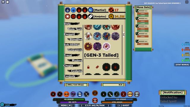 Unlocking Gen 2 Isu Tailed Spirit From Tailed Boss ! - Shindo Life