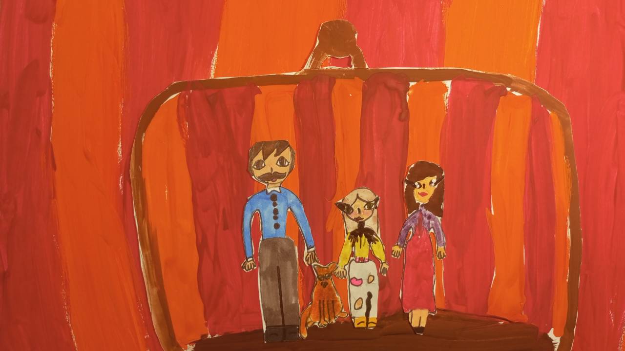 Наша семья. мультфильм в технике бумажная перекладка с элементами техники оживающий рисунок