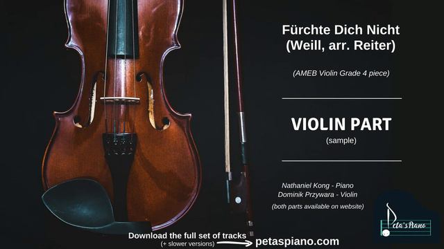 Fürchte Dich Nicht (Weill, arr. Reiter) - Violin Part (sample)