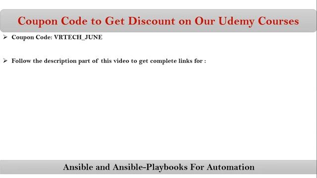 Udemy Coupon Codes for Bash Scripting & Ansible-Playbooks | VRTechnologies